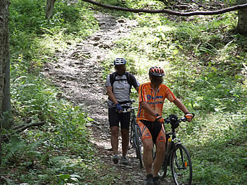 Cyklisti na turistickom chodníku z Kráľovej studne do Blatnicke doliny 